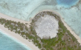 Illustration for article titled A giant concrete dome filled with radioactive dirt, smack dab in the Pacific Ocean